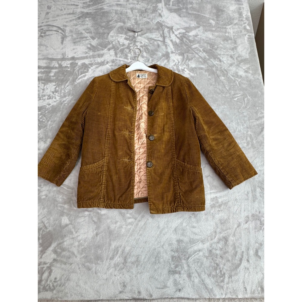 Vintage Fingerhut Fashions Brown Corduroy Quilted Barn Jacket Made in USA Sz 10